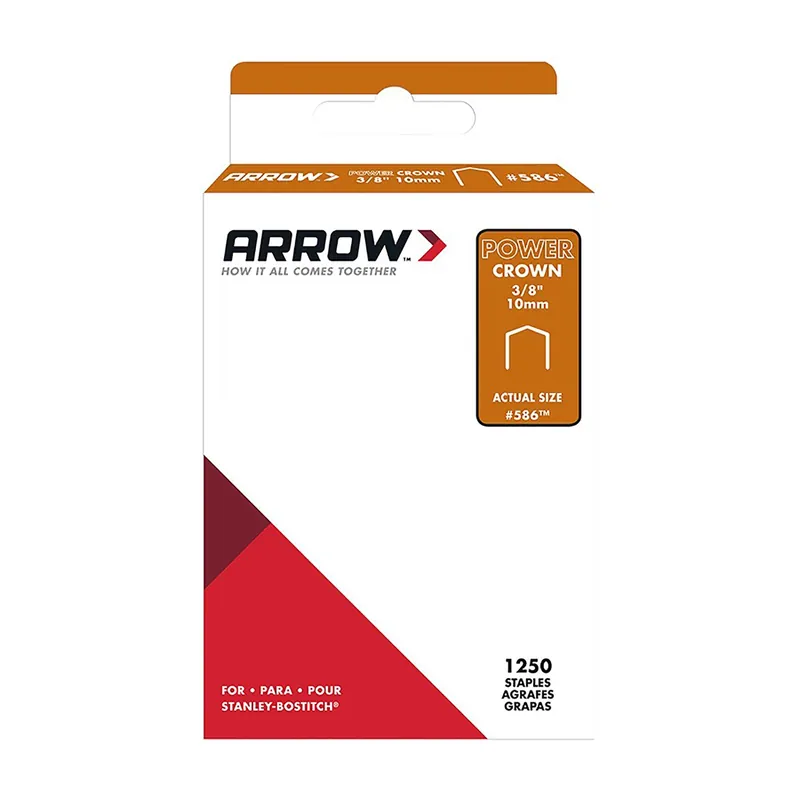 586 3/8 In. W X 3/8 In. L 18 Ga. Power Crown Standard Staples 1250 Pk