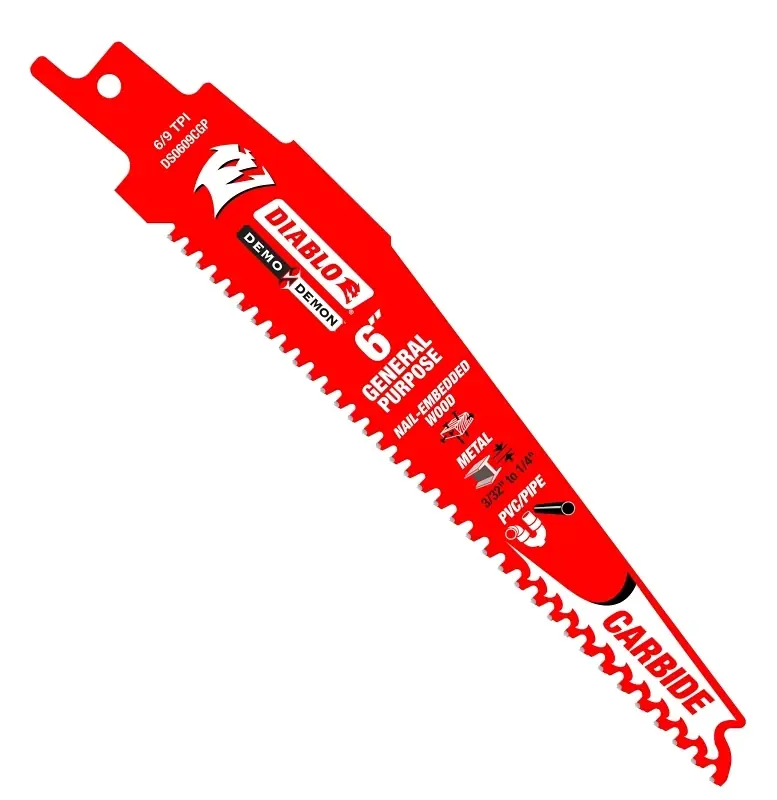 Demo Demon 6 In. Carbide Tipped General Purpose Reciprocating Saw Blade 6/9 Tpi 3 Pk