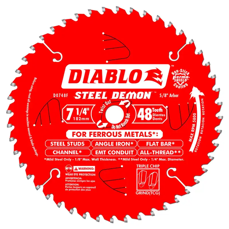 Steel Demon 7-1/4 In. D X 5/8 In. Cermet Metal Saw Blade 48 Teeth 1 Pk