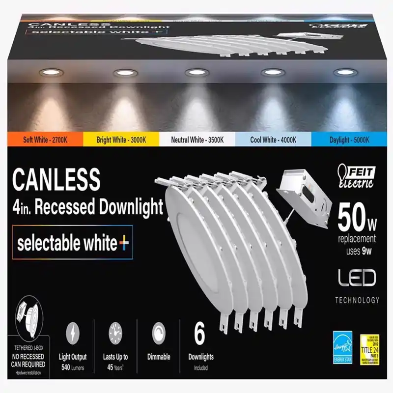 Led Retrofits White 5 In. W Led Canless Recessed Downlight 6.5 W
