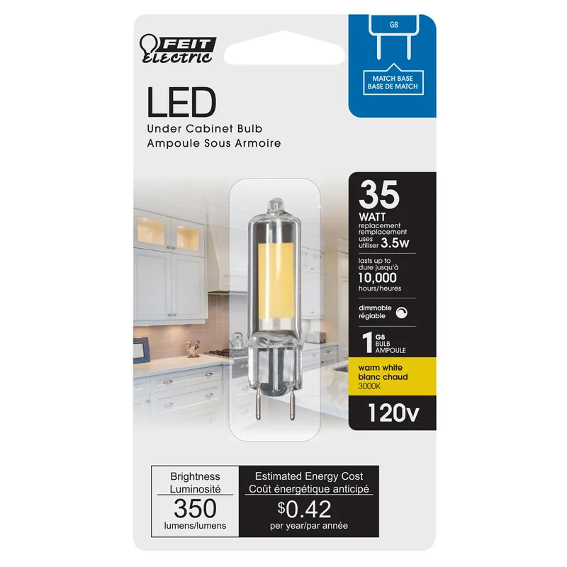 T4 Gy8.6 Led Bulb Bright White 35 Watt Equivalence 1 Pk