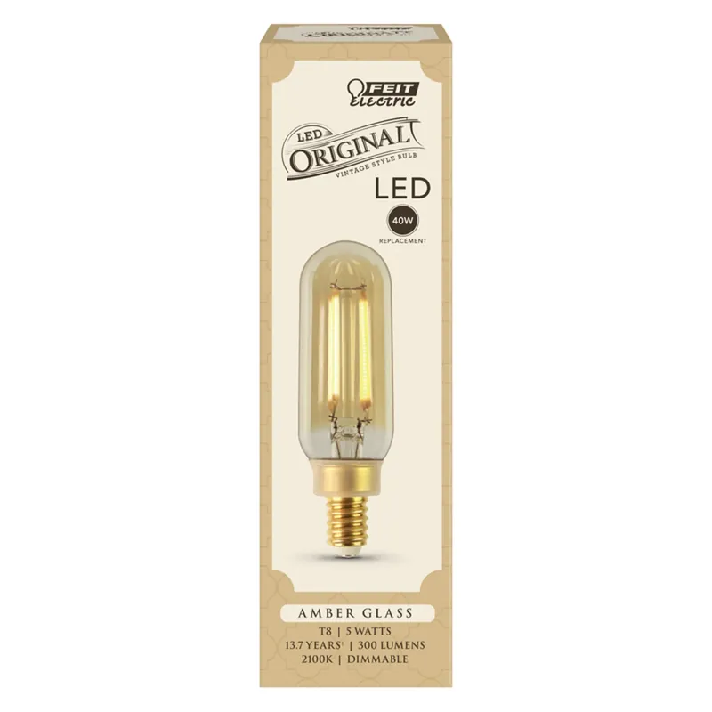 T8 E12 (candelabra) Led Bulb Amber 40 Watt Equivalence 1 Pk