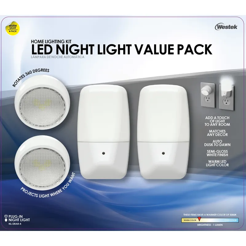 Automatic Plug-in Aria Curved And Directional Led Night Light