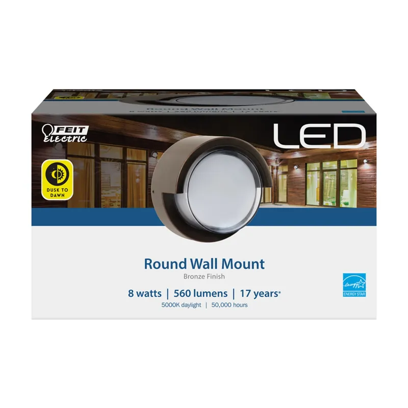 Bronze Dusk To Dawn Led Light Fixture, Model S5rwm/850/ddbz, 8 Watts