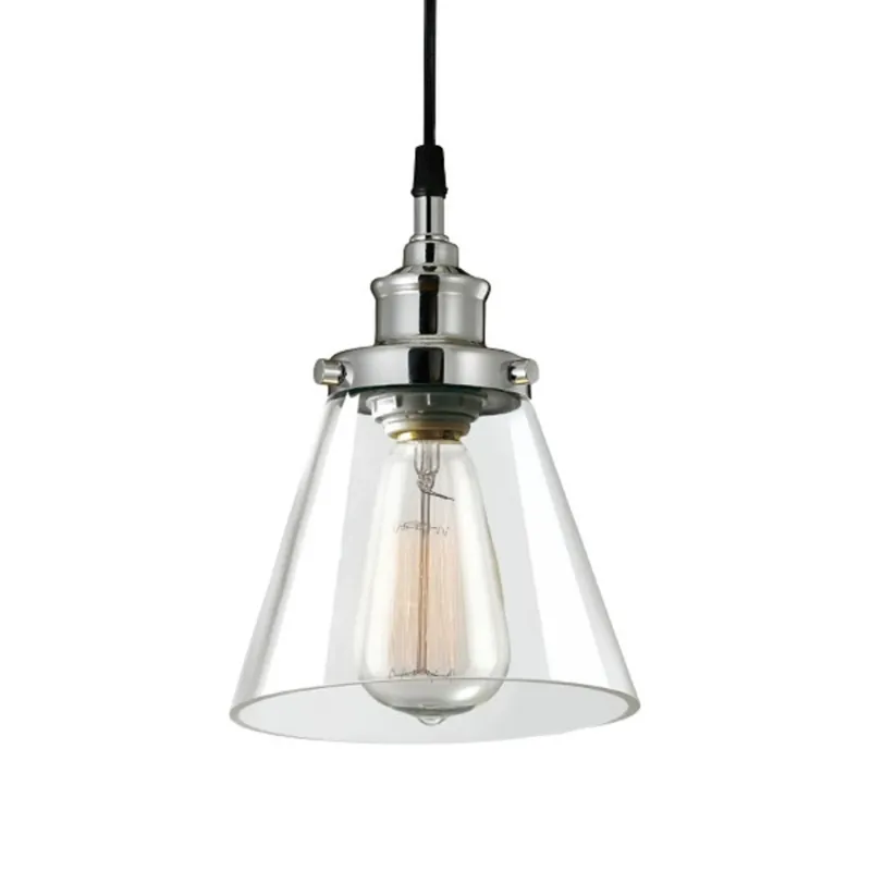 Parker Chrome Clear Pendant Light 1 Light E26 5 Watts