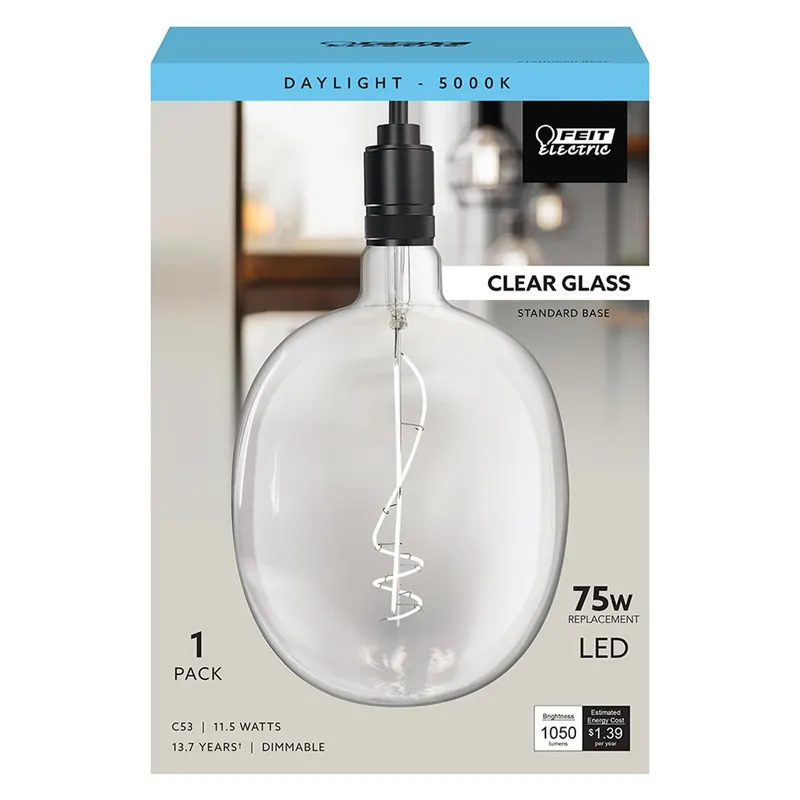 Cylinder E26 (medium) Filament Led Bulb Daylight 75 Watt Equivalence 1 Pk