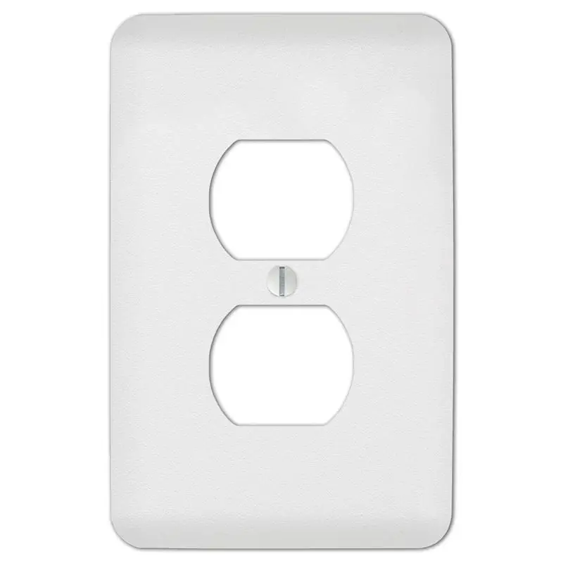 Capri Paintable Textured White 1 Gang Stamped Steel Duplex Wall Plate 1 Pk