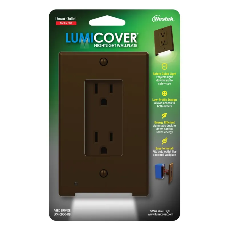 Lumicover Aged Bronze 1 Gang Plastic Duplex Wall Plate 1 Pk