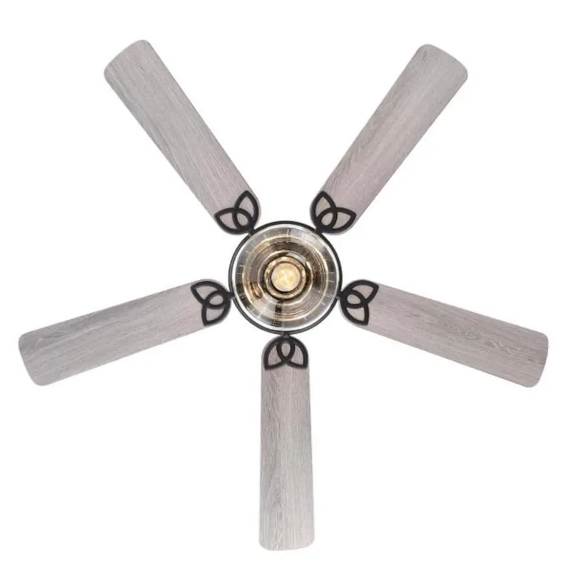 Scholar 52 In. Matte Black Led Indoor Ceiling Fan With Weathered Oak/walnut Blades