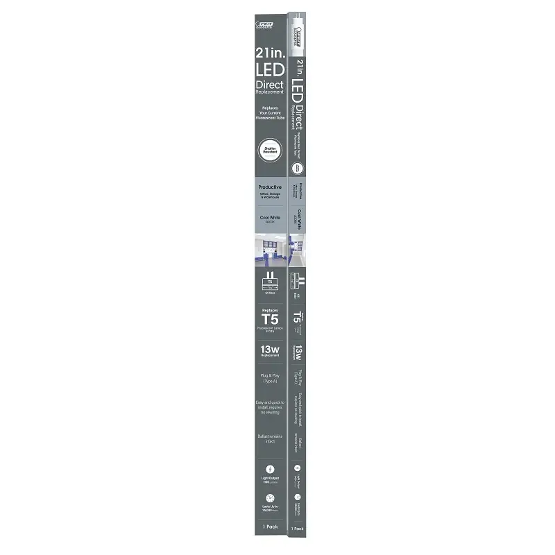 T5 Cool White 21 In. Bi-pin Base Linear Led Linear Lamp 13 Watt Equivalence 1 Pk