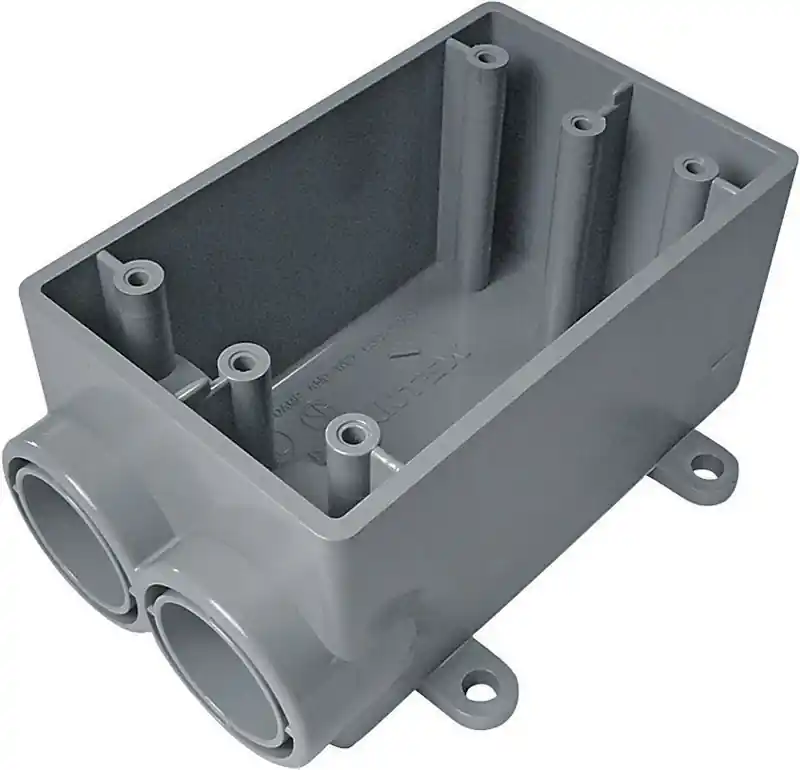 18 Cu In Rectangle Pvc 1 Gang Outlet Box Gray - Model 5133540u