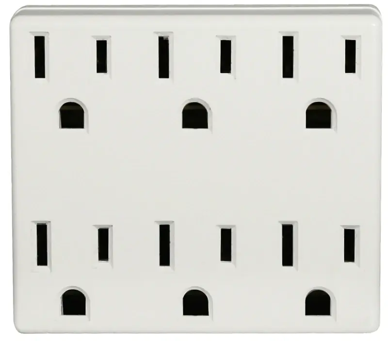 Polarized 6 Outlets Outlet Adapter 1 Pk