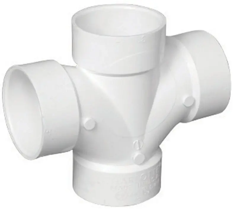Schedule 40 1-1/2 In. Hub X 1-1/2 In. D Hub Pvc Double Sanitary Tee 1 Pk