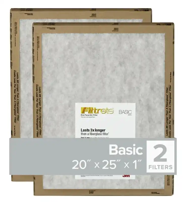 20 In. W X 25 In. H X 1 In. Synthetic 2 Merv Flat Panel Filter 2 Pk