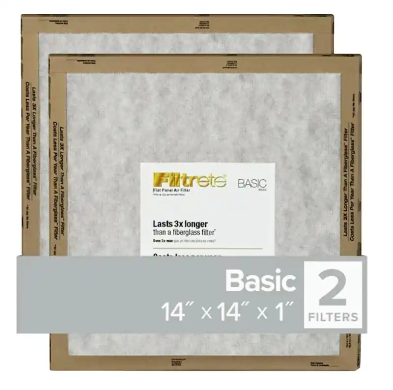14 In. W X 14 In. H X 1 In. Synthetic 2 Merv Flat Panel Filter 2 Pk