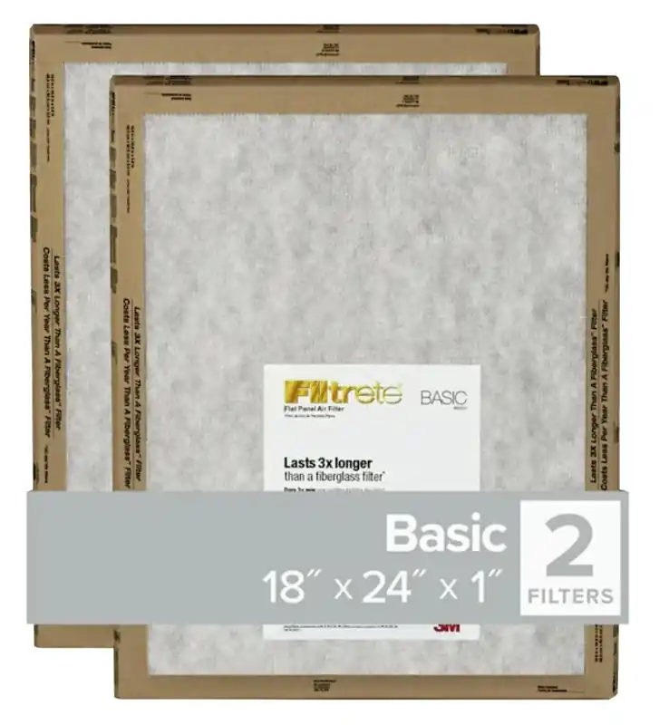 18 In. W X 24 In. H X 1 In. Synthetic 2 Merv Flat Panel Filter 2 Pk