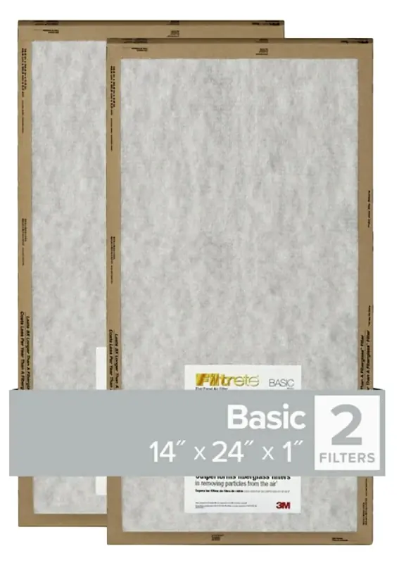 14 In. W X 24 In. H X 1 In. Synthetic 2 Merv Flat Panel Filter 2 Pk