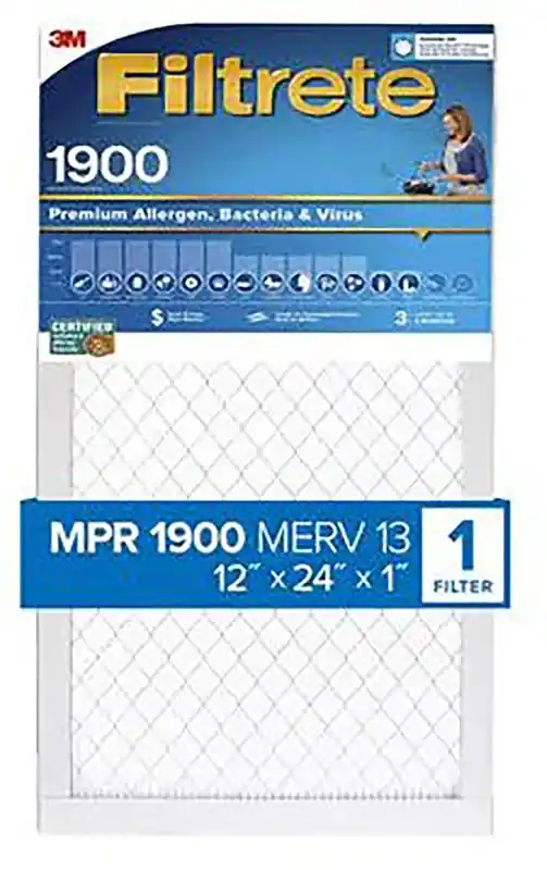 12 In. W X 24 In. H X 1 In. 1900 Mpr Pleated Air Filter 1 Pk