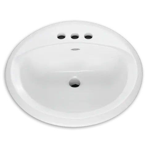 Rondalyn Drop In Lavatory Sink, White Round, 19 In.