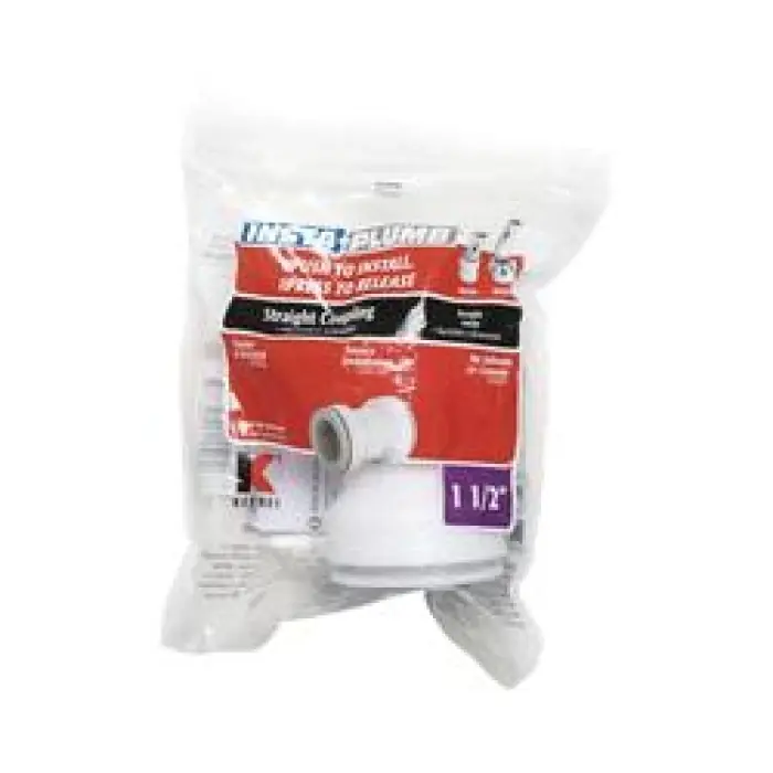 Straight Coupling, White, 1-1/2 In.
