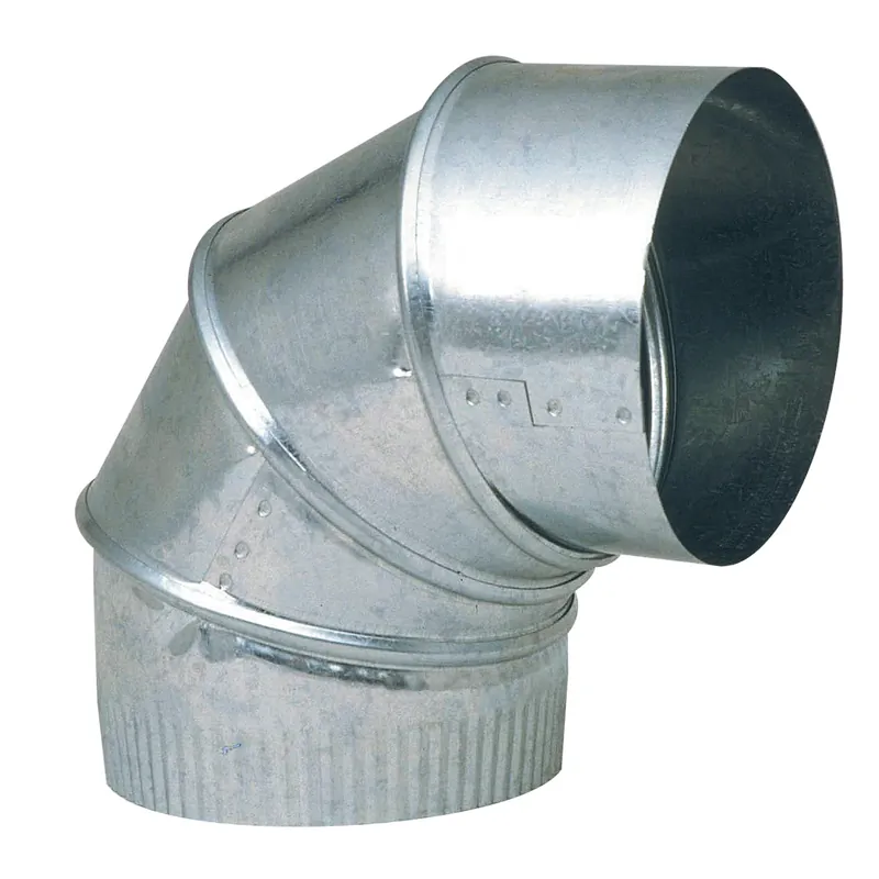 Hvac Furnace Elbow, 90 Degree, 26 Gauge, 4 In. Adjustable