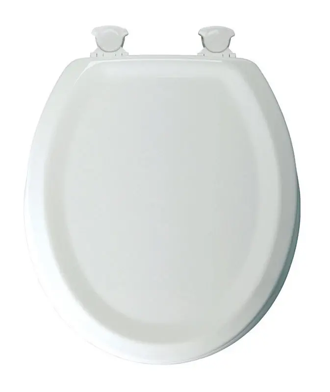 Traditional Round White Enameled Wood Toilet Seat 25ec-000