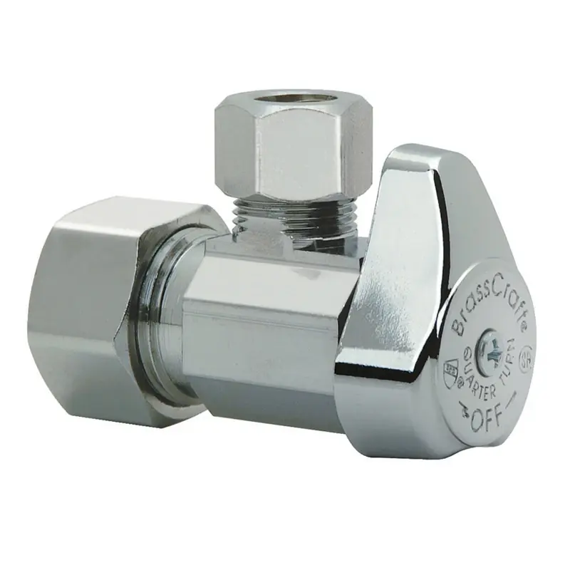 Angle Valve, Chrome, 5/8-in. Od Compression (1/2-in. Nominal Compression) X 3/8-in. Od Compression