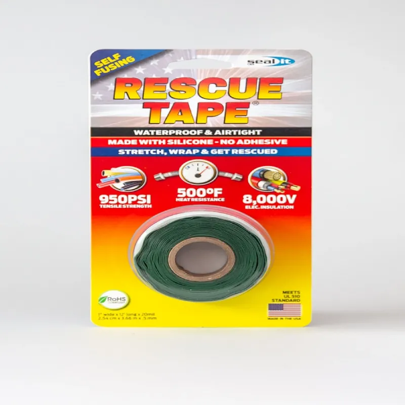 Silicone Tape, Self-fusing, Green, 1 In. X 12 Ft.