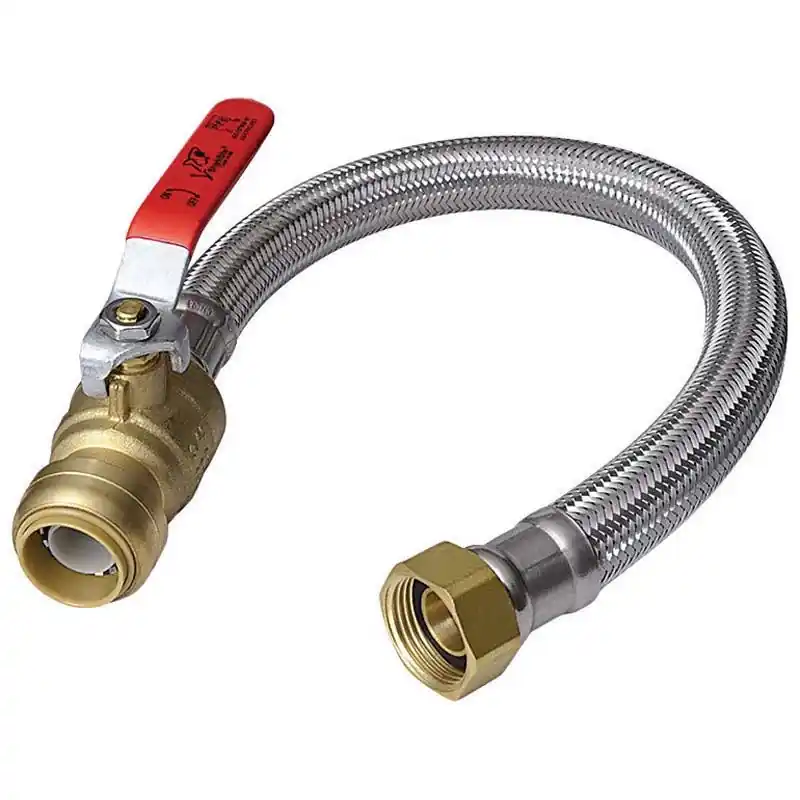 18 In. Push-fit Water Heater Connector, Braided Stainless Steel, 1/2 X 3/4 In.fip