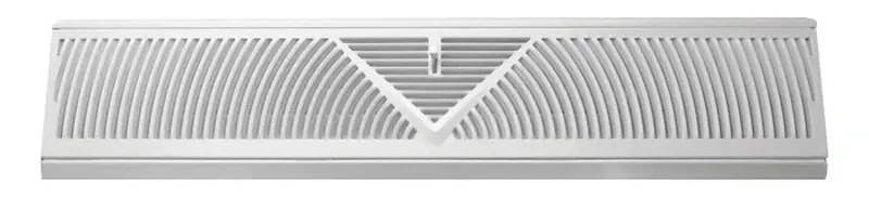 4.5 In. H X 24 In. W 3-way Powder Coat White Steel Floor Baseboard Diffuser