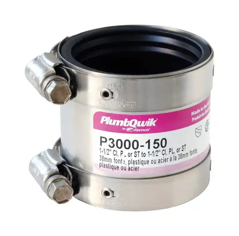 Plumbqwik Schedule 40 1-1/2 In. Hub X 1-1/2 In. D Hub Pvc Coupling 1 Pk