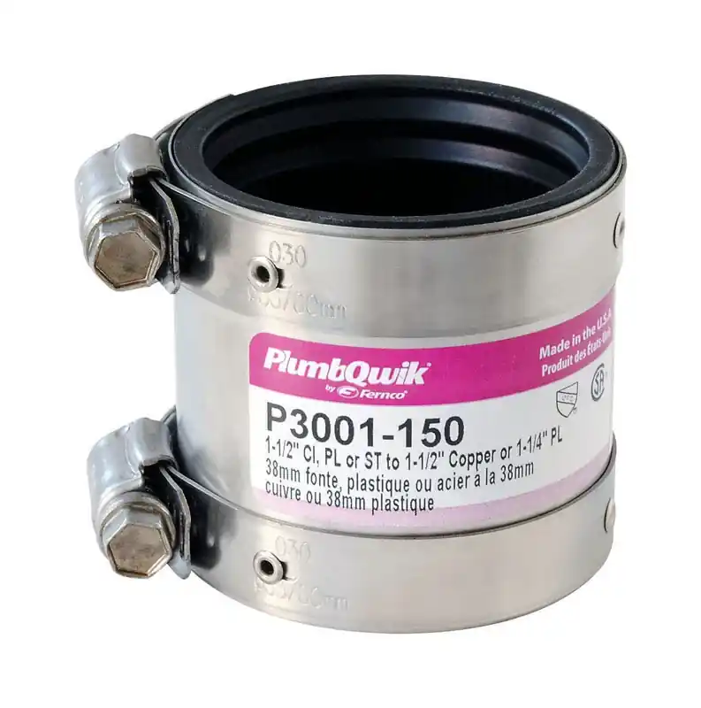 Proflex Schedule 40 1-1/2 In. Hub X 1-1/4 In. D Hub Neoprene Rubber Shielded Coupling 1 Pk