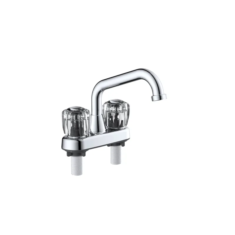 Classic Chrome Two Handle Bathroom Faucet 4 In. Low Arc Design