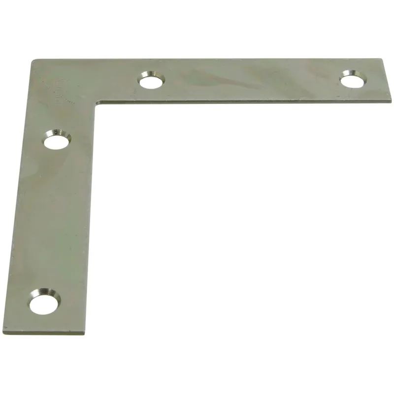 Flat Corner Iron, Zinc, 4 X 3/4 In.