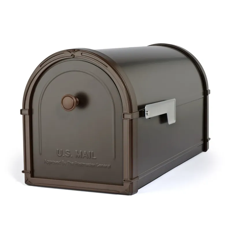 Bellevue Modern Galvanized Steel Post Mount Mailbox Rubbed Bronze