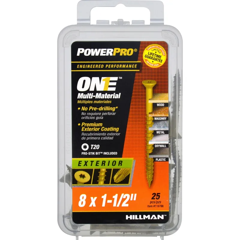 Power Pro No. 8 Ga. X 1-1/2 In. L Star Flat Head Coarse Multi-material Screws