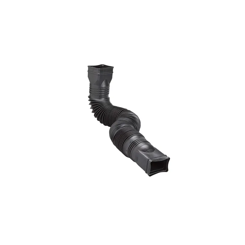 Flexible Downspout Extension, Black, Extends 24-55 In.