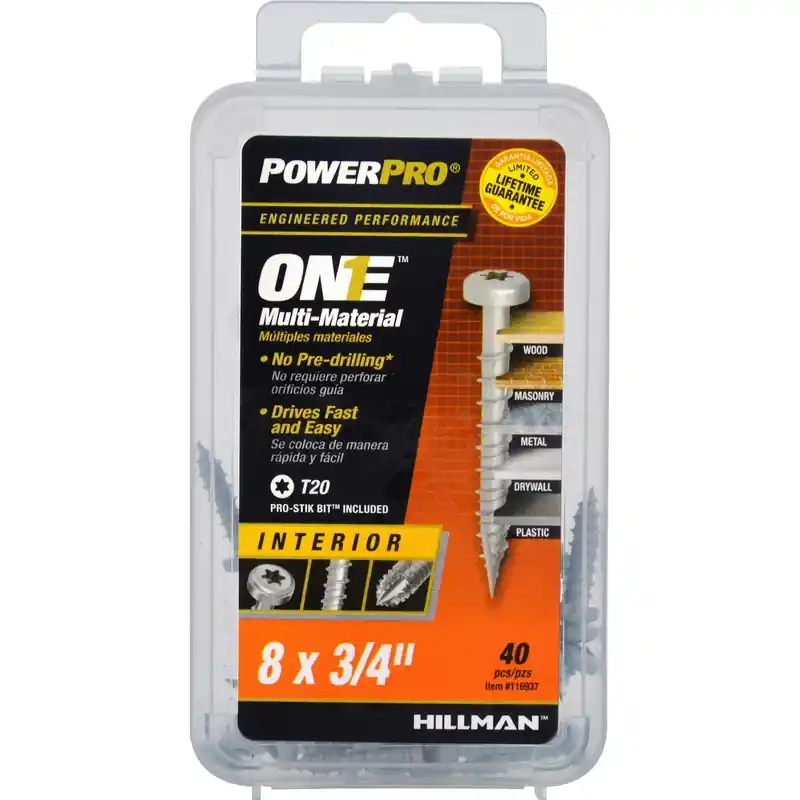 Power Pro No. 8 Ga. X 3/4 In. L Star Pan Head Coarse Multi-material Screws