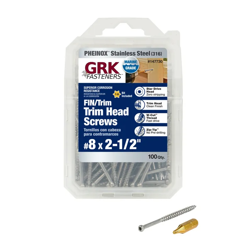 No. 8 In. X 2-1/2 In. L Star Trim Head W-cut Trim Screws