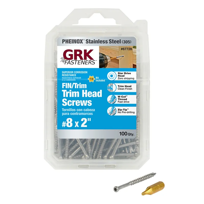 No. 8 In. X 2 In. L Star Trim Head W-cut Trim Screws