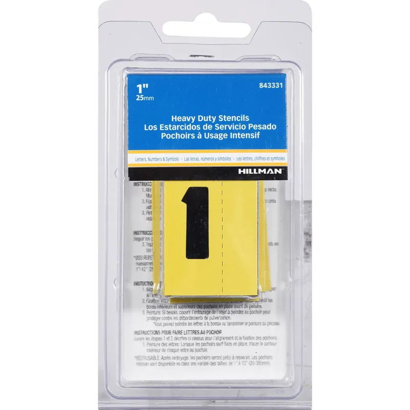 1 In. Card Stock Block Letter & Number Stencil Pack 1 Inch Stencil Set 47 Pk