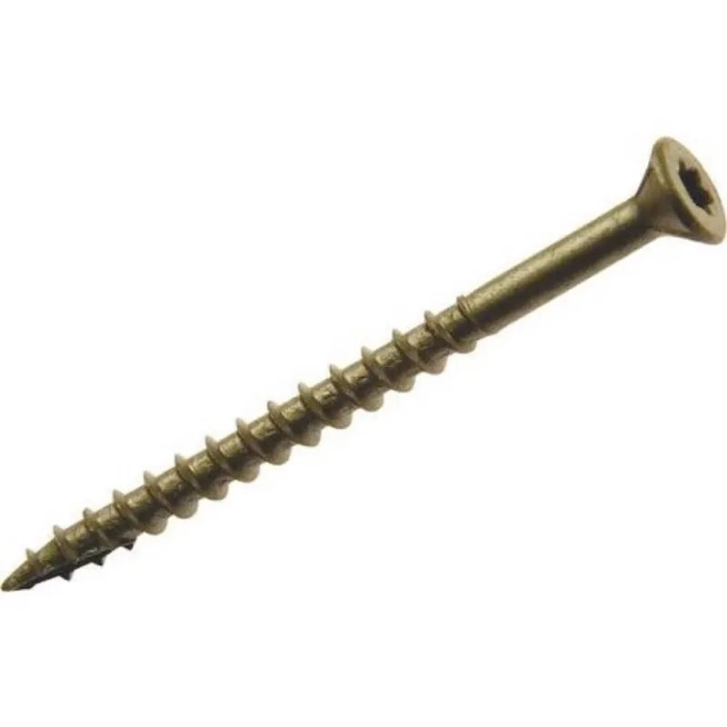 Grip-rite Primeguard Plus No. 9 Wire X 2 In. L Gold Star Flat Head Deck Screws 5 Lb