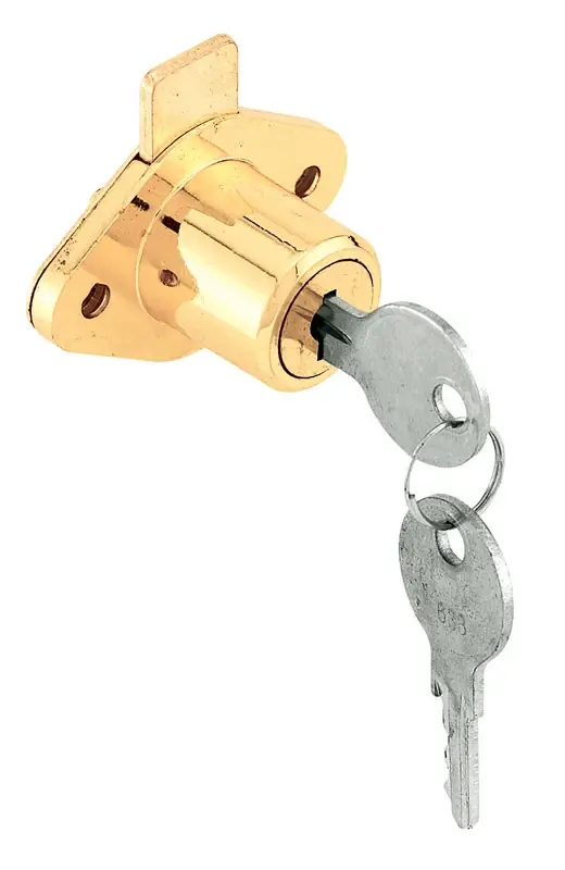 7/8 In. Brass Plated Drawer/ Cabinet Lock