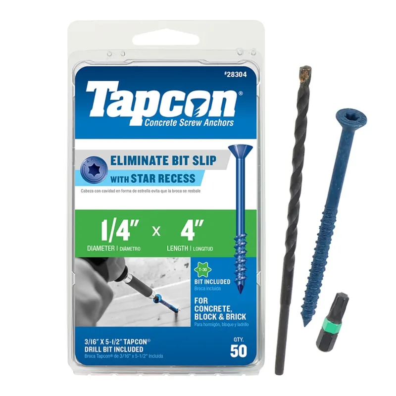 1/4 In. In. X 4 In. L Star Flat Head High/low Concrete Screws