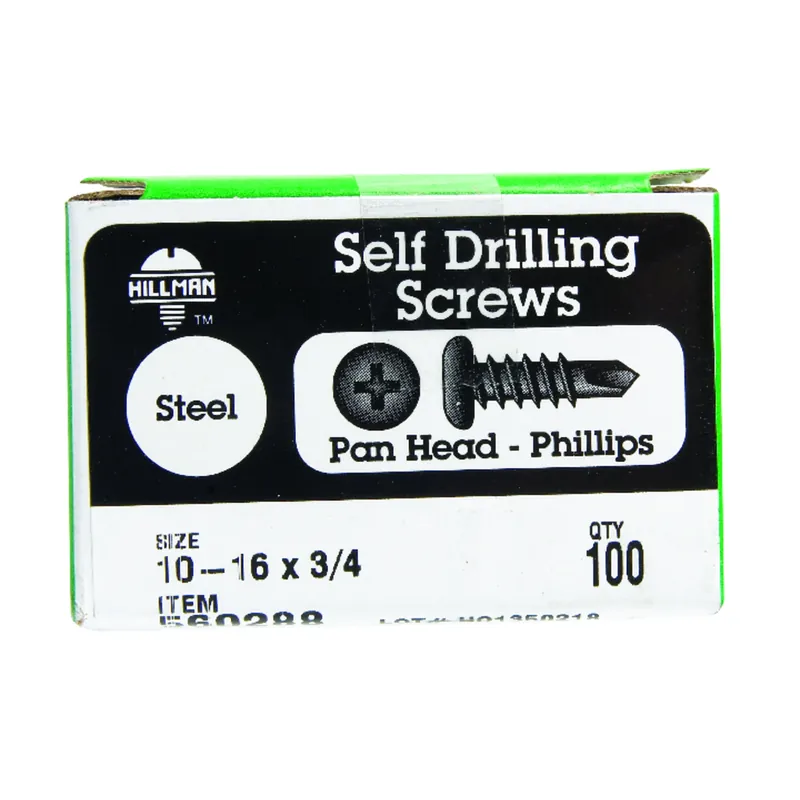 No. 10-16 Ga. X 3/4 In. L Phillips Pan Head Self-drilling Screws 100 Pk