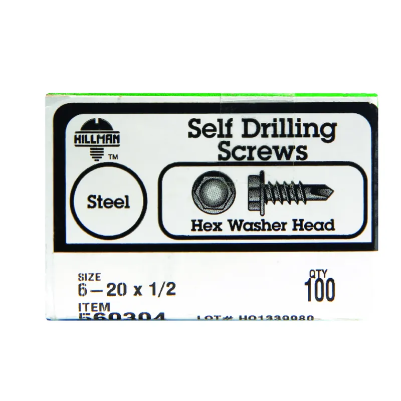 No. 6 Ga. X 1/2 In. L Hex Hex Washer Head Self-drilling Screws 100 Pk