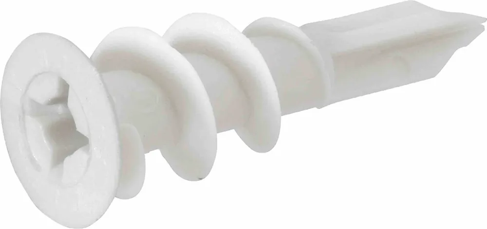 1/2 In. D X 1.5 In. L Nylon Ribbed Head Drywall Anchors 100 Pk