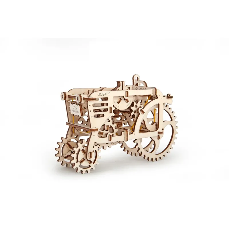 Tractor Mechanical Model Kit - Wooden 3d Puzzle With All-wheel Drive