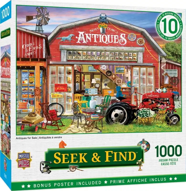 Seek & Find Antiques For Sale 1000 Piece Jigsaw Puzzle - 19.25 X 26.75