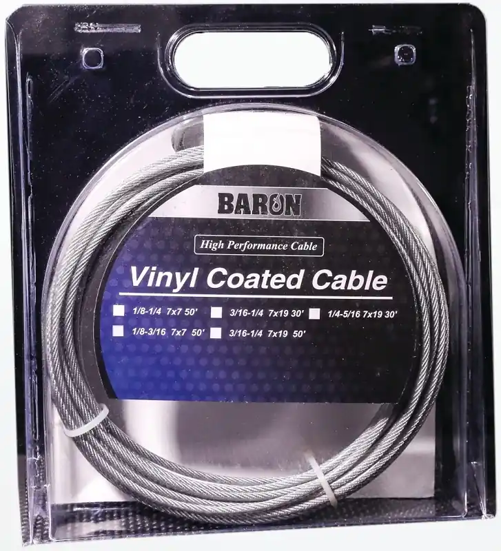 Vinyl Coated Galvanized Steel 3/16-1/4 In. D X 100 Ft. L Aircraft Cable